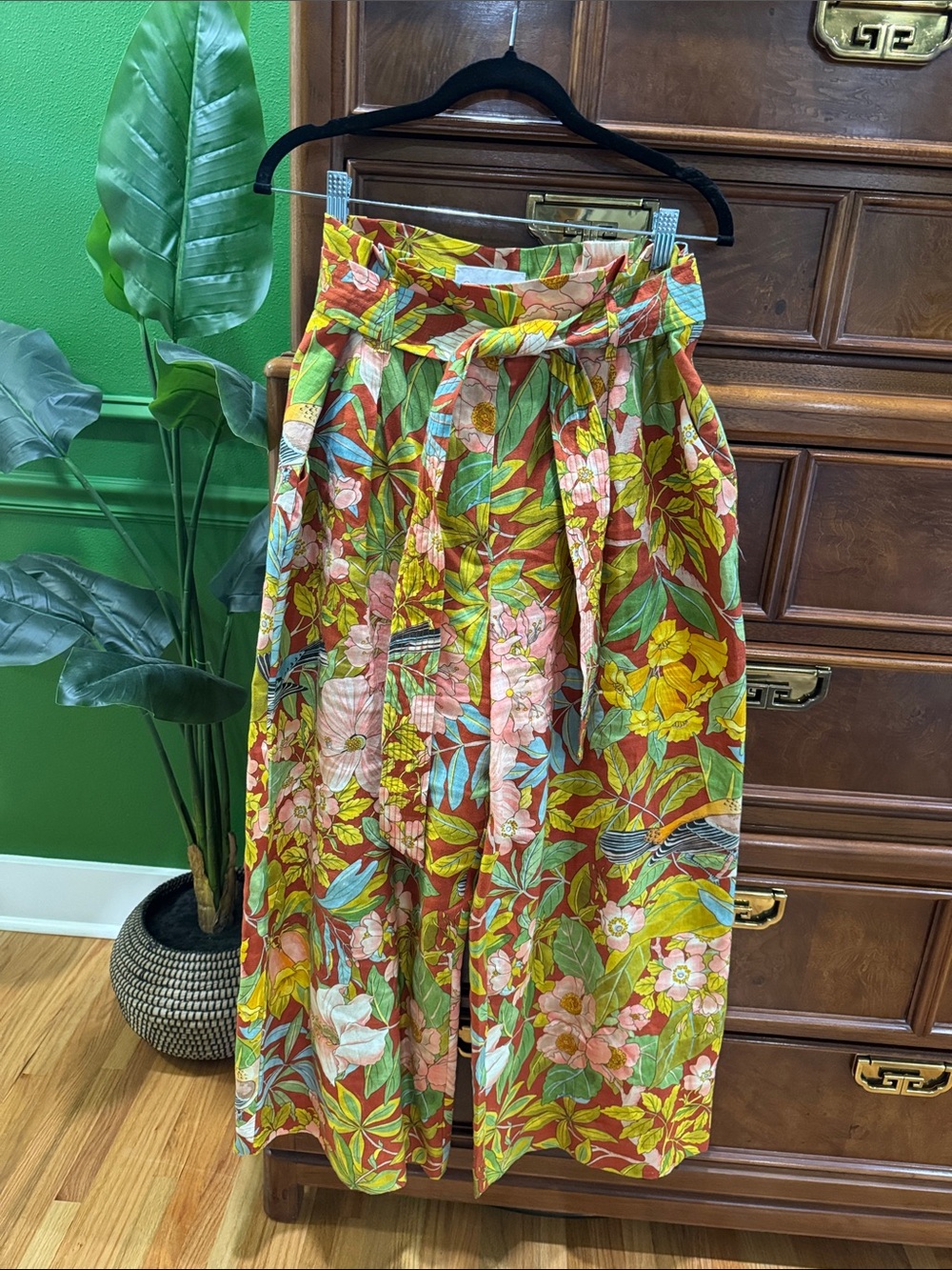 Cara Cara Floral linen wide leg pants